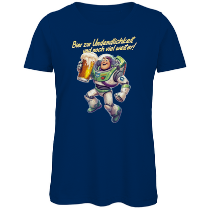 Bier zur Unendlichkeit und noch viel weiter - Buzz Lightyear Toy Story - Damen Premium Bio T-Shirt Navy
