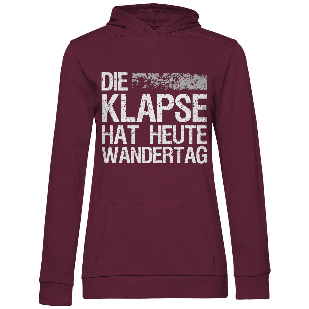 Die Klapse hat heute Wandertag - Damen Hoodie Wine
