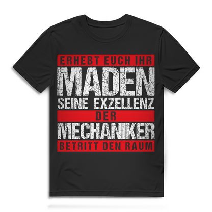 Mechaniker Shirt Männer – Seine Exzellenz betritt den Raum Werkstatt Fun Spruch