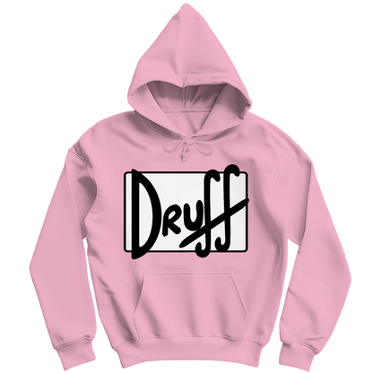 Herren Hoodie druﬀ – Bold Retro Logo Design im Cartoon-Style Baby Pink