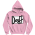 Herren Hoodie druﬀ – Bold Retro Logo Design im Cartoon-Style Baby Pink