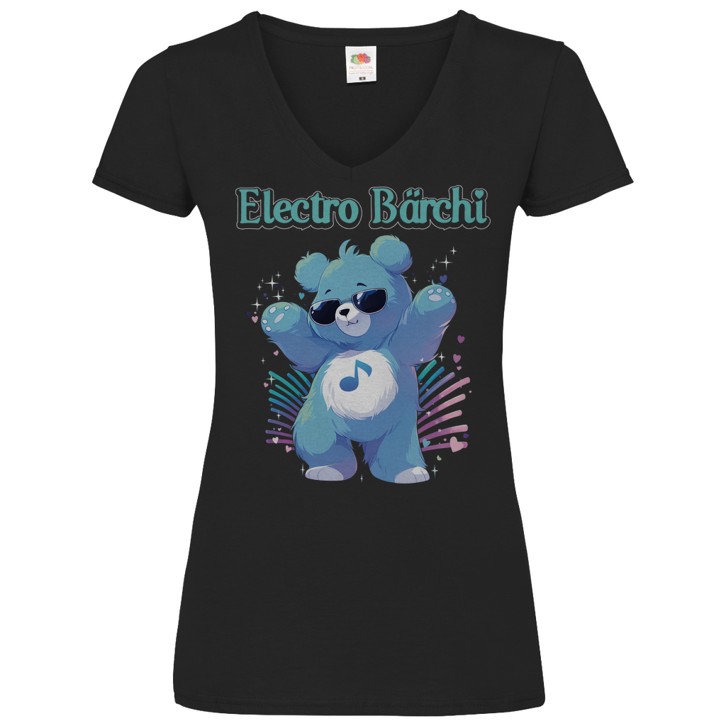 Electro Bärchi - Glücksbärchi - V-Neck Damenshirt