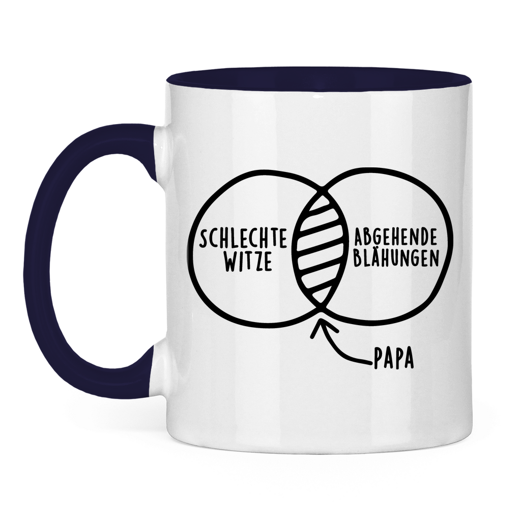 Papa schlechte Witze abgehende Blähungen - Tasse zweifarbig Navy