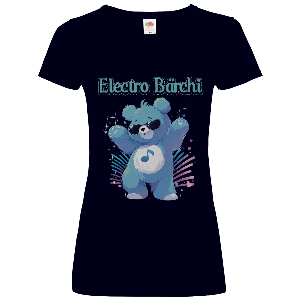 Electro Bärchi - Glücksbärchi - V-Neck Damenshirt