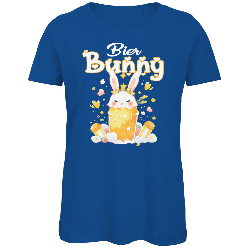 Bier Bunny Hase - Damen Premium Bio T-Shirt Royal Blue