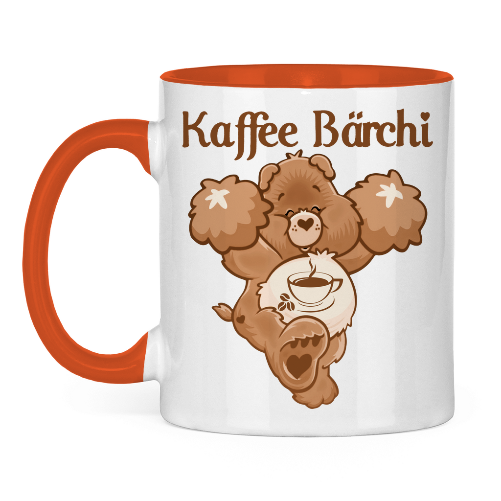 Kaffee Bärchi - Glücksbärchi - Tasse zweifarbig Orange