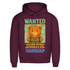 Herren Premium Bio Hoodie Wanted Glücksbärchi Wolkenland Extrem Gefährlich Süß Burgundy