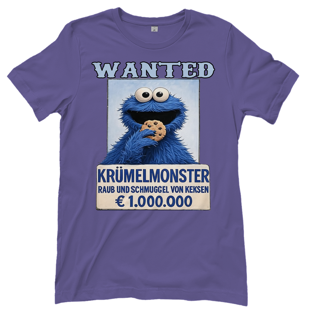 Wanted Krümelmonster Raub und Schmuggel von Keksen - Damen T-Shirt Millennial Lilac