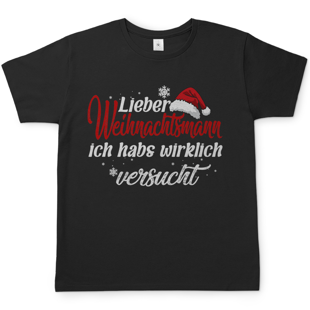 Lieber Weihnachtsmann Partnerlook - ich habs wirklich versucht - Herren Shirt Black