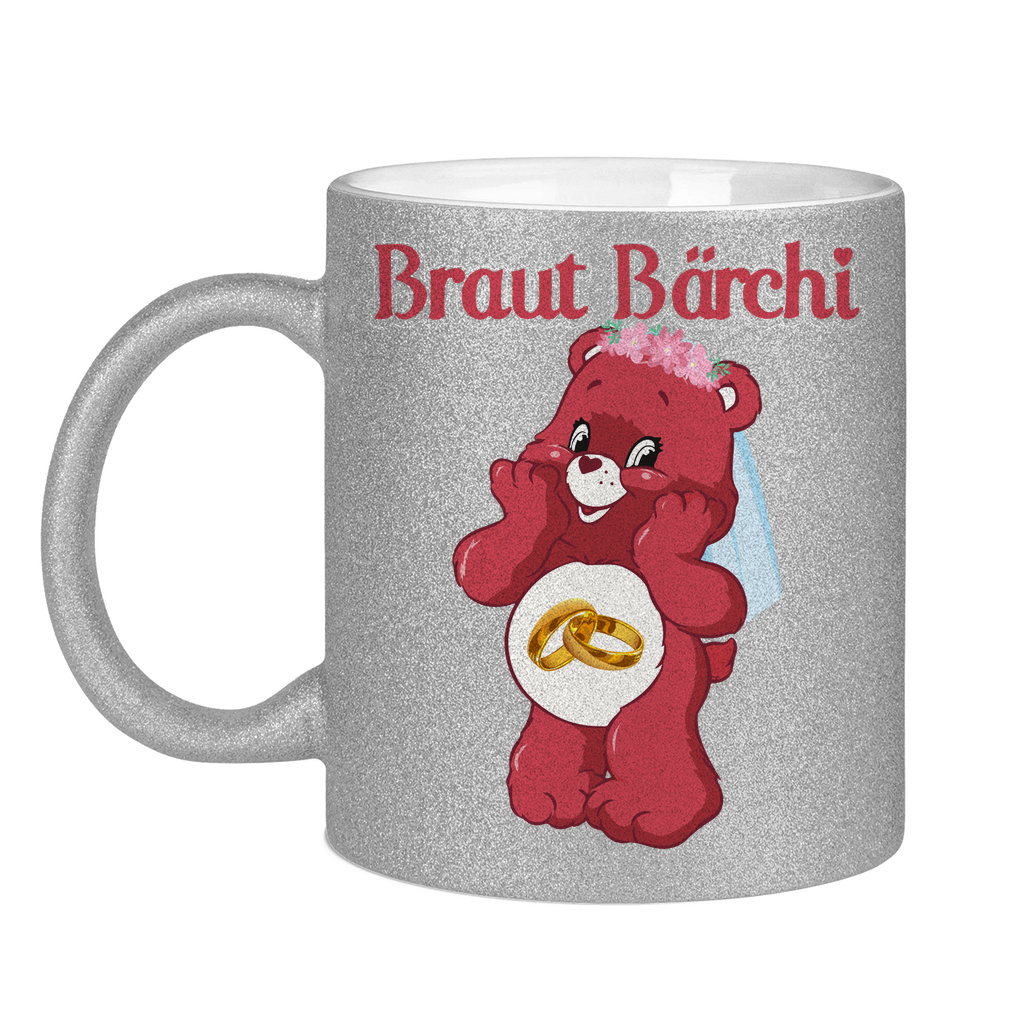 Braut Bärchi - Glücksbärchi - Glitzertasse