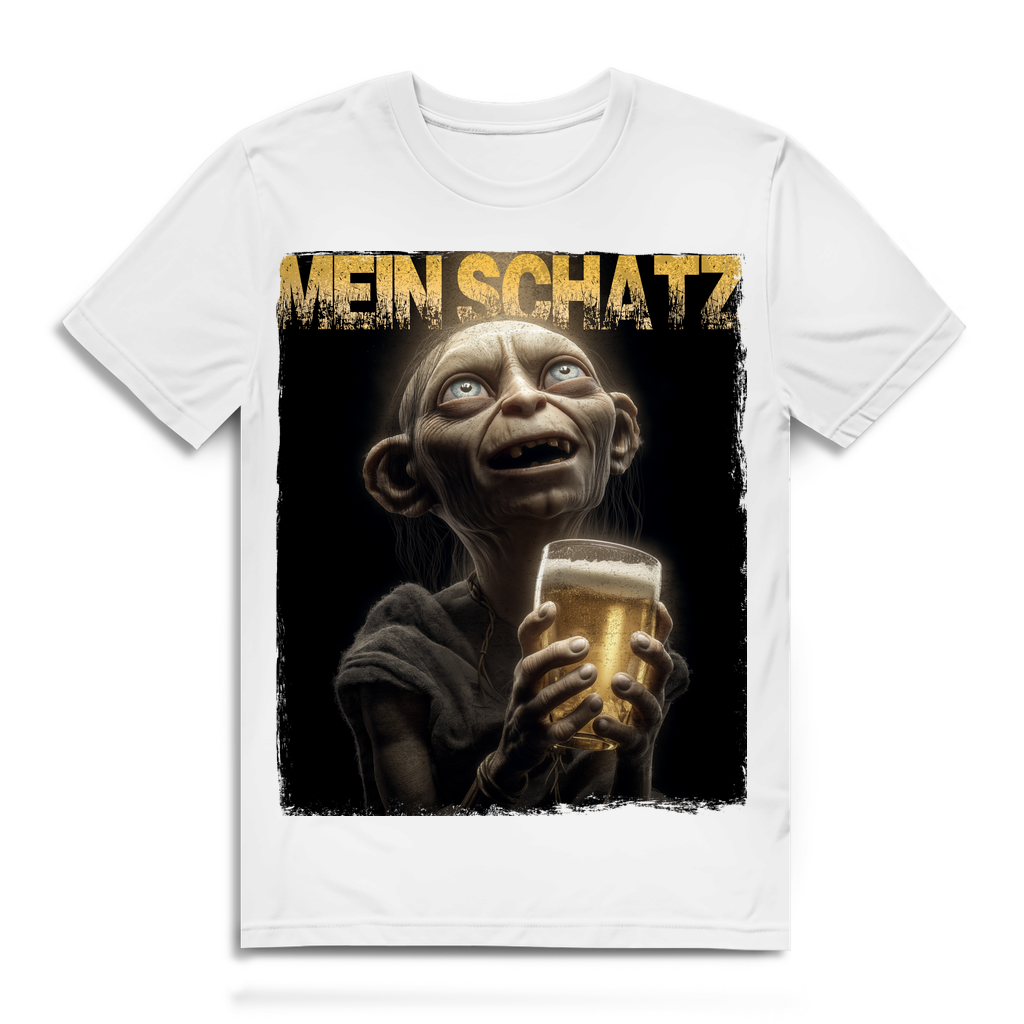 Bier Gollum mein Schatz Herr der Ringe LOTR - Herren Premium Bio T-Shirt White
