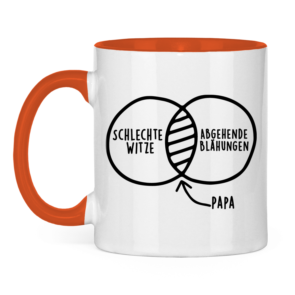 Papa schlechte Witze abgehende Blähungen - Tasse zweifarbig Orange