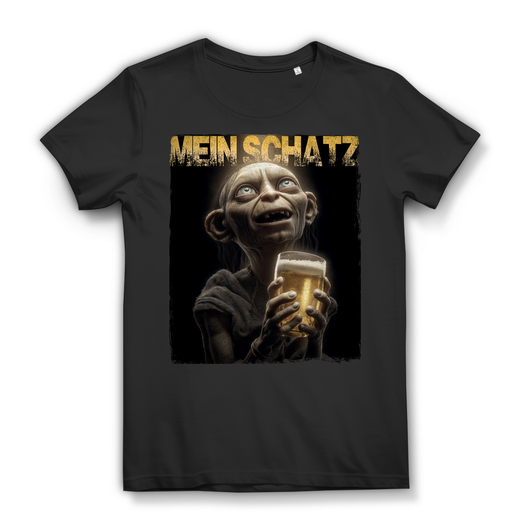 Bier Gollum mein Schatz Herr der Ringe LOTR - Damen Premium Bio T-Shirt Black