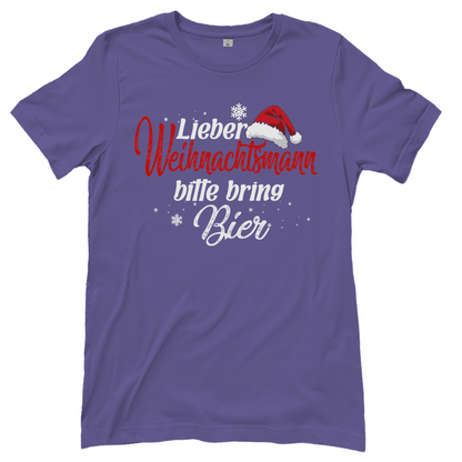Lieber Weihnachtsmann Partnerlook - bitte bring Bier - Damenshirt Millennial Lilac
