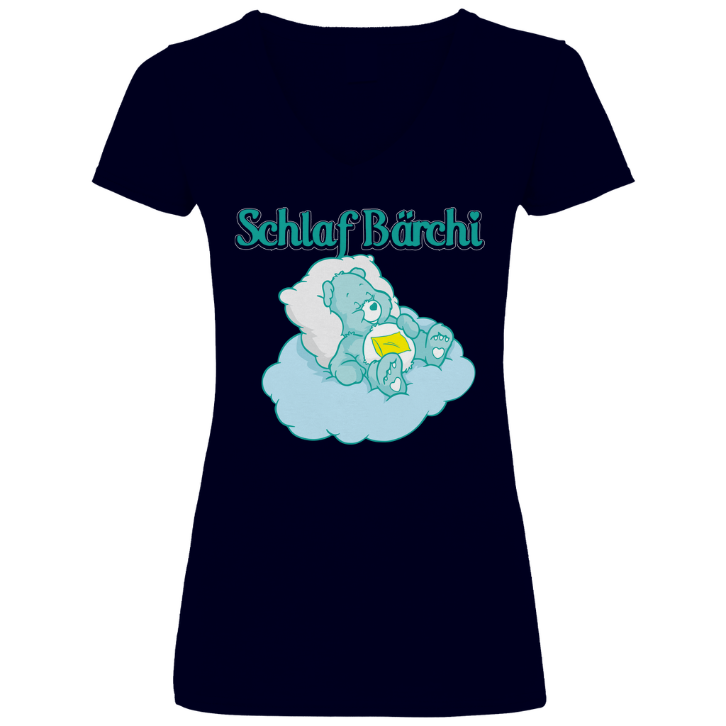 Schlaf Bärchi - Glücksbärchi - V-Neck Damenshirt