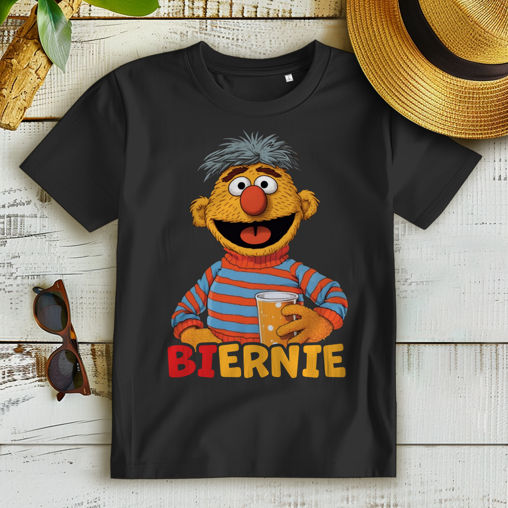 Biernie Ernie Bier Sesamstraße - Schwarzes Damen Premium Bio T-Shirt Black