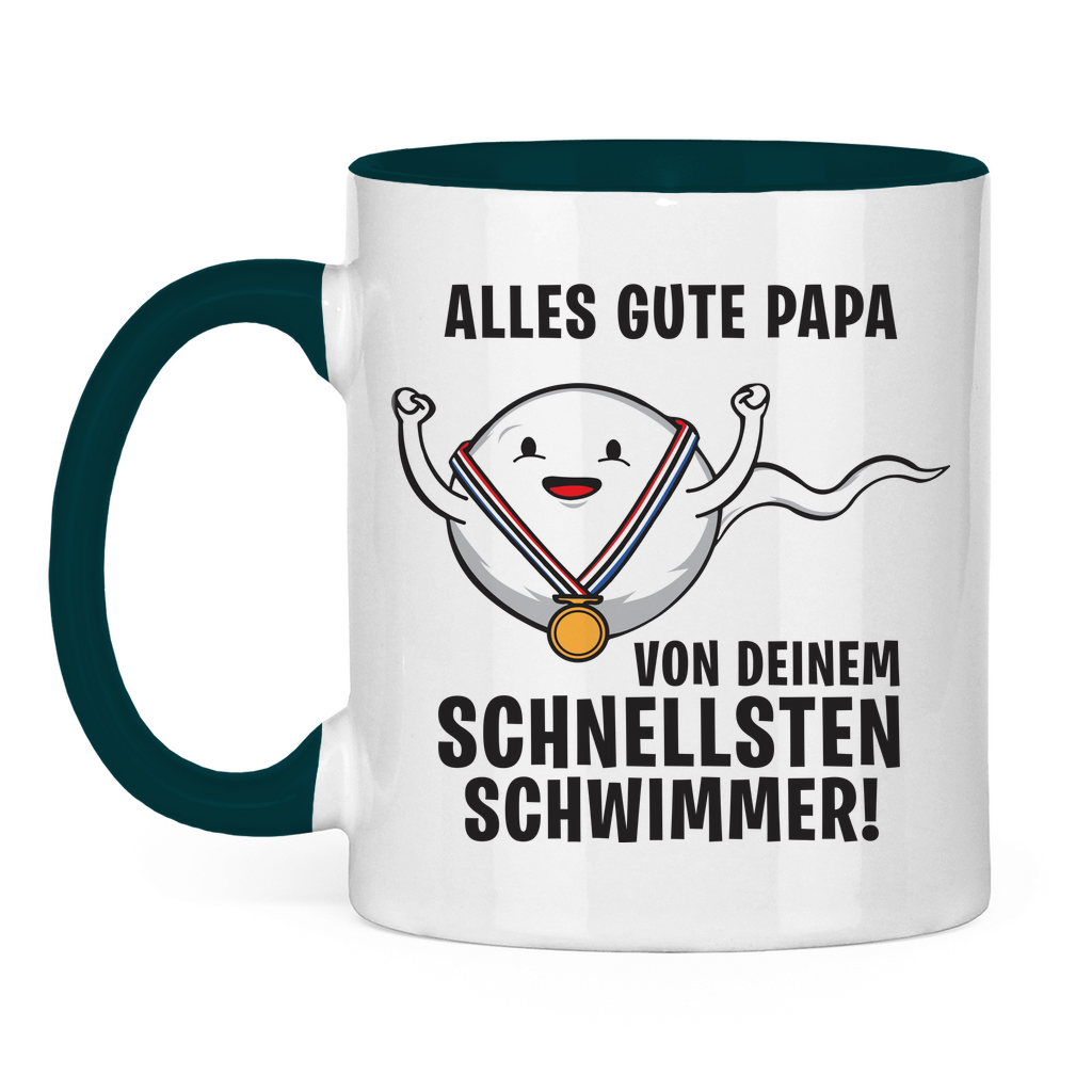 Alles gute Papa von deinem schnellsten Schwimmer! - Tasse zweifarbig