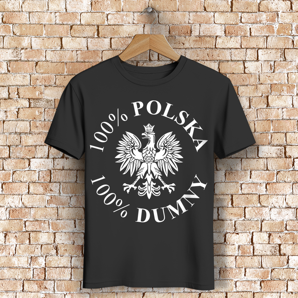 Polen Shirt 100% Polska 100% Stolz Weißer Adler Polska T-Shirt Herren