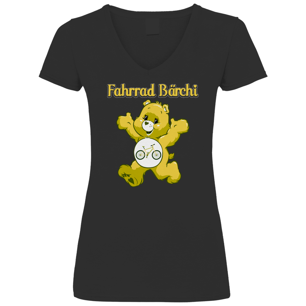 Fahrrad Bärchi - Glücksbärchi - V-Neck Damenshirt