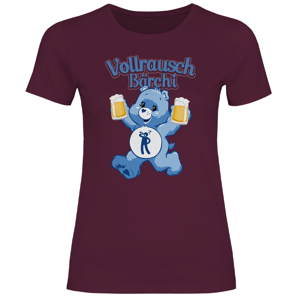 Vollrausch Bärchi - Glücksbärchi - Damenshirt Burgundy