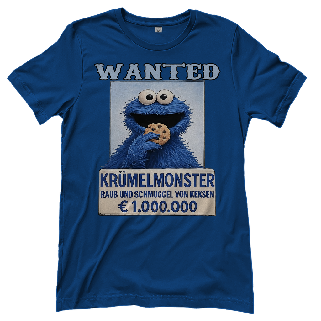 Wanted Krümelmonster Raub und Schmuggel von Keksen - Damen T-Shirt Royal Blue