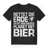 Bier Spruch Shirt Männer – Rettet die Erde Planet mit Bier – Funshirt Herren Black