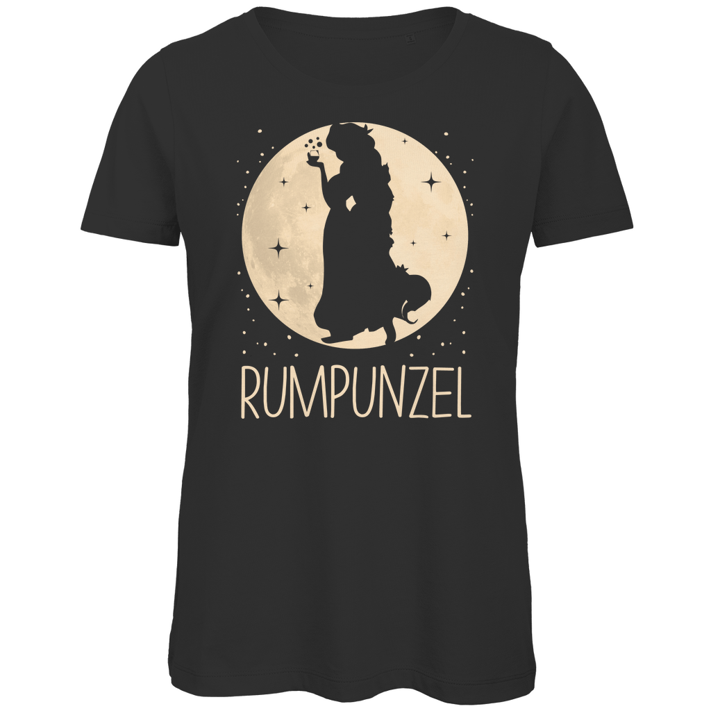 Mond Prinzessin - Rumpunzel - Damen Premium Bio T-Shirt Black