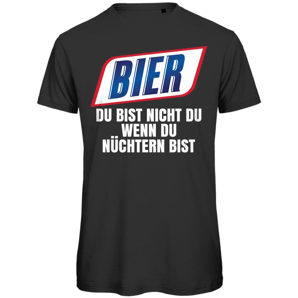 Bier du bist nicht du wenn du nüchtern bist - Herren Premium Bio T-Shirt Black