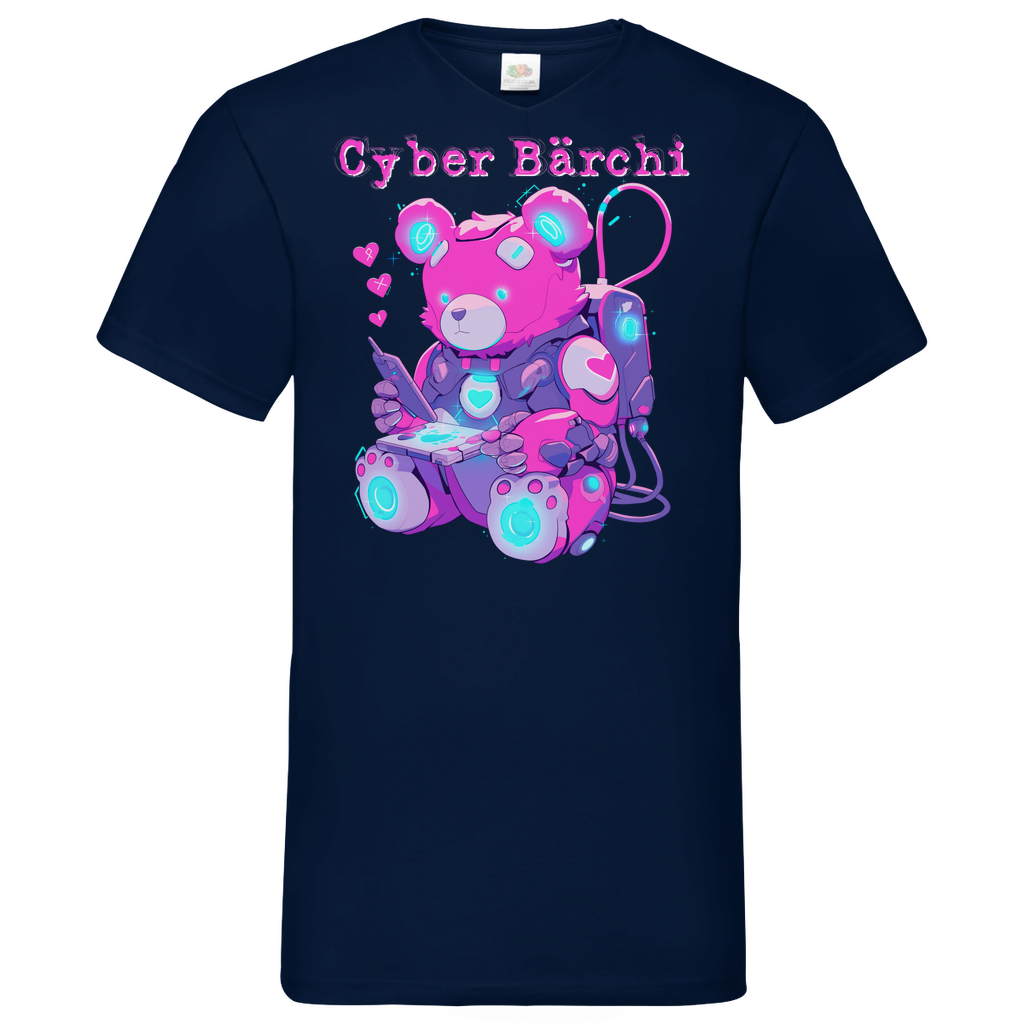 Cyber Bärchi - Glücksbärchi - Herren V-Neck Shirt