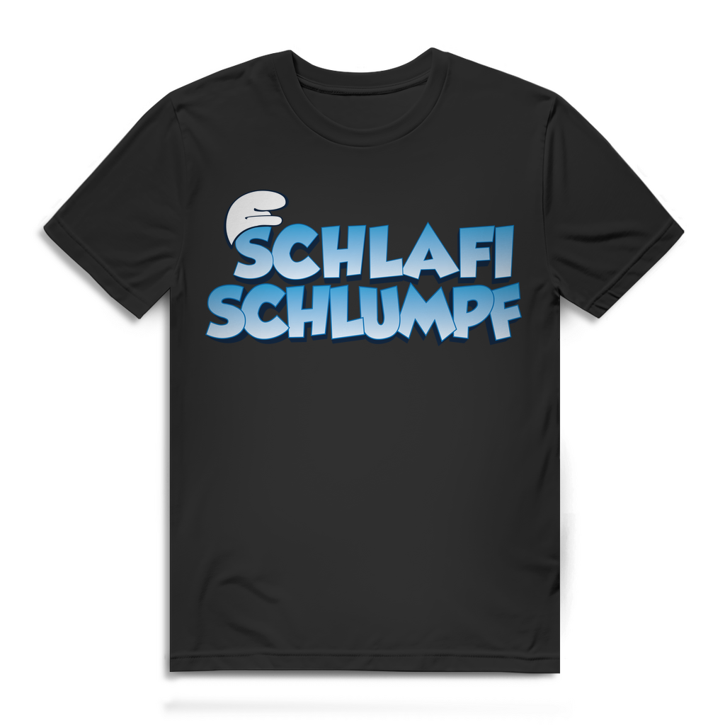 Schlafi Schlumpf T-Shirt Herren – Lustiger Spruch für Langschläfer &amp; Träumer Black