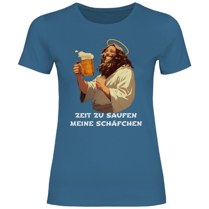 Zeit zu saufen meine Schäfchen - Damenshirt Stone Blue