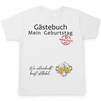 Gästebuch mein Geburtstag Geburtstagsgeschenk - Herren Shirt