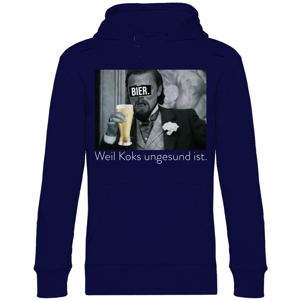Leonardo DiCaprio - Bier weil Koks ungesund ist - Unisex Hoodie Navy Blue