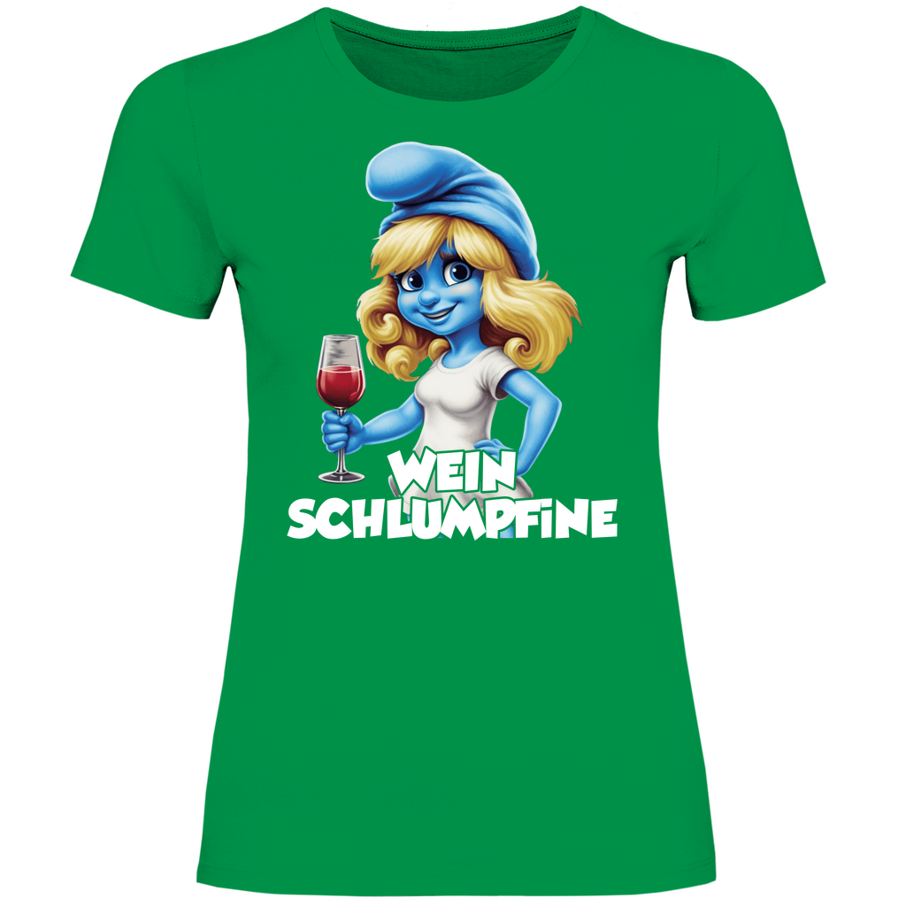 Wein Schlumpfine Grafik - Damenshirt