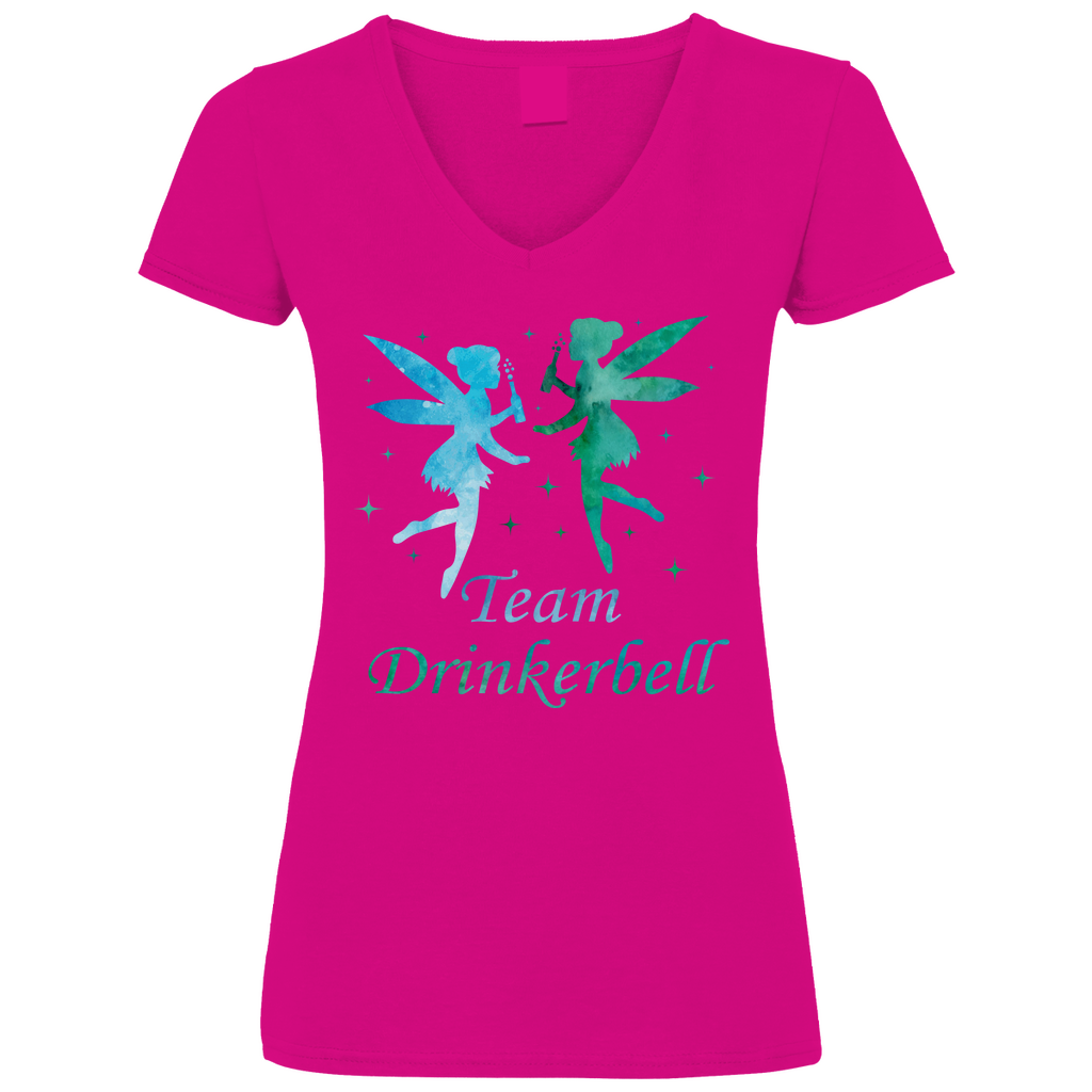 Team Drinkerbell - Prinzessin Aquarell - V-Neck Damenshirt