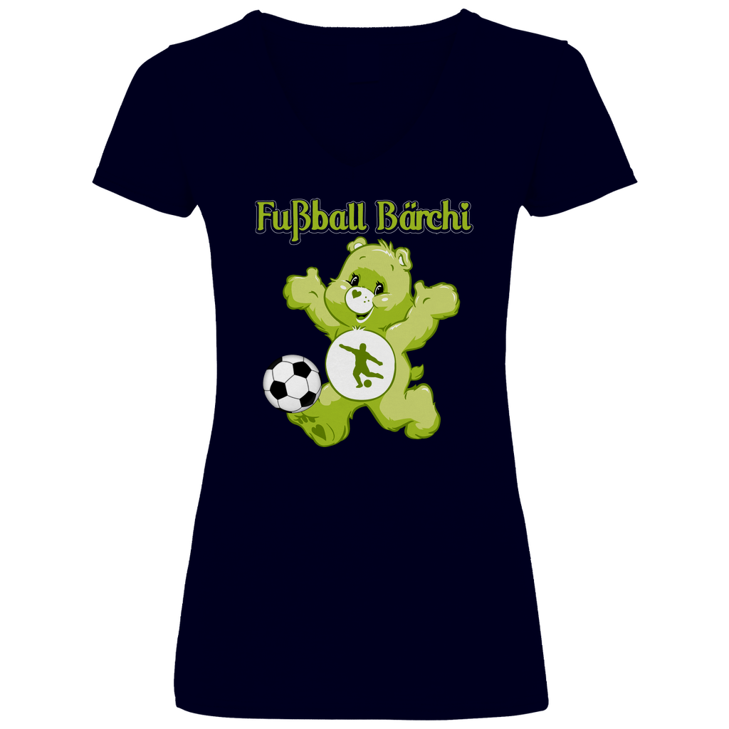 Fußball Bärchi - Glücksbärchi - V-Neck Damenshirt Deep Navy