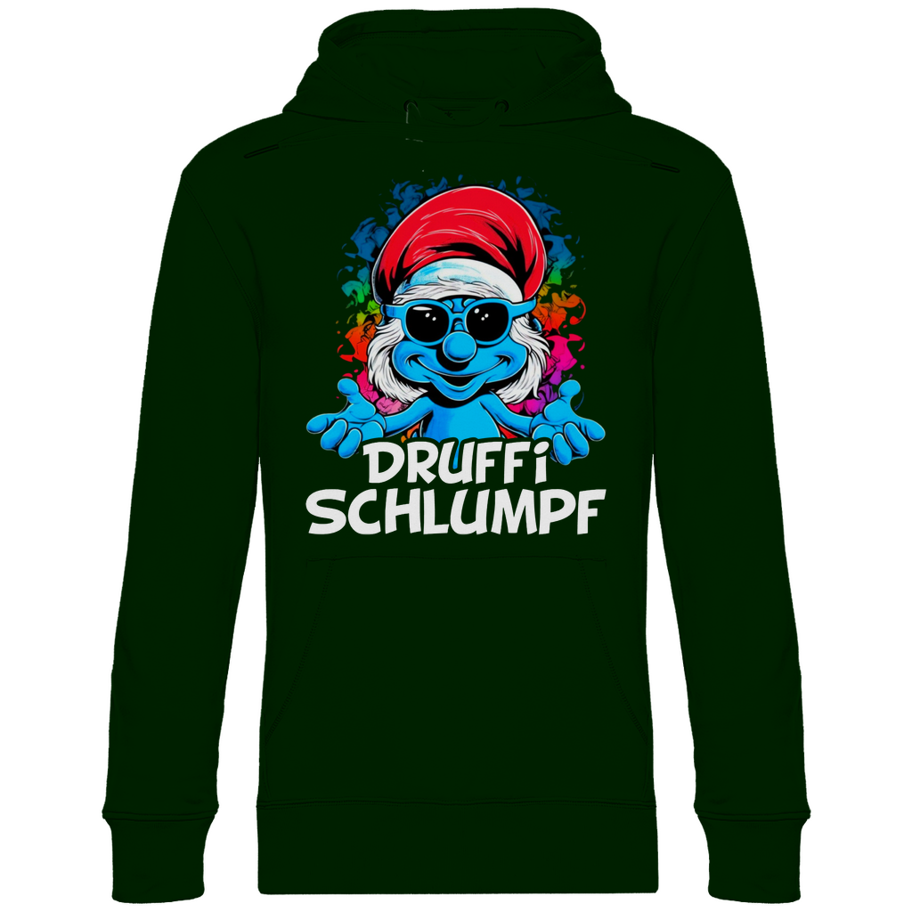 Druffi Schlumpf Grafik - Unisex Hoodie Forest Green