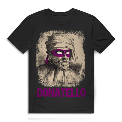 Donatello Mashup Shirt – Kunst trifft Ninja Turtle Retro Design für Herren Black