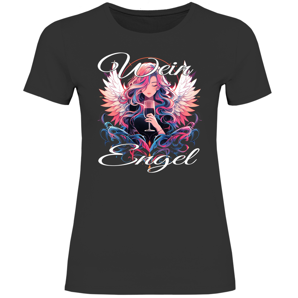 Wein Engel - Damenshirt Black
