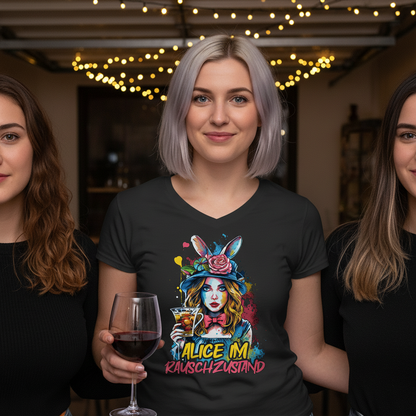 Alice im Rauschzustand Bunt - V-Neck Damenshirt