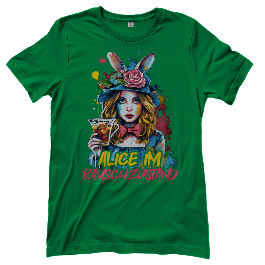 Alice im Rauschzustand Bunt - Damenshirt Kelly Green