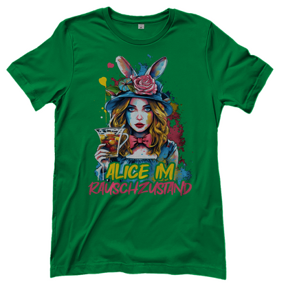 Alice im Rauschzustand Bunt - Damenshirt Kelly Green
