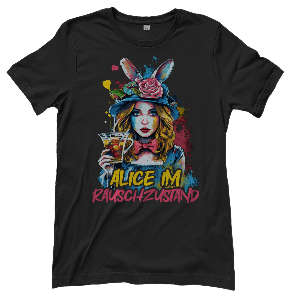 Alice im Rauschzustand Bunt - Damenshirt Black