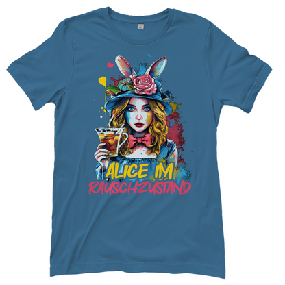 Alice im Rauschzustand Bunt - Damenshirt Stone Blue