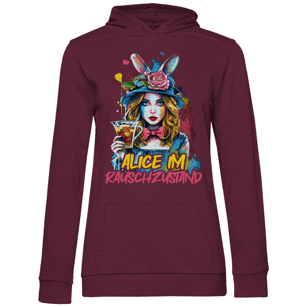 Alice im Rauschzustand Bunt - Damen Hoodie Wine