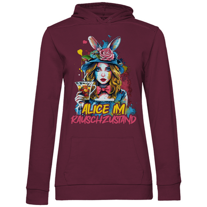 Alice im Rauschzustand Bunt - Damen Hoodie Wine