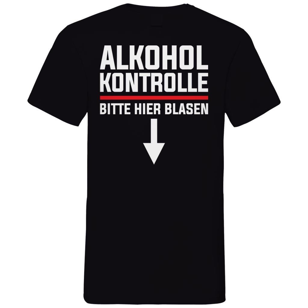 Alkohol Kontrolle bitte hier Blasen - Herren V-Neck Shirt Black
