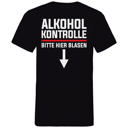 Alkohol Kontrolle bitte hier Blasen - Herren V-Neck Shirt Black
