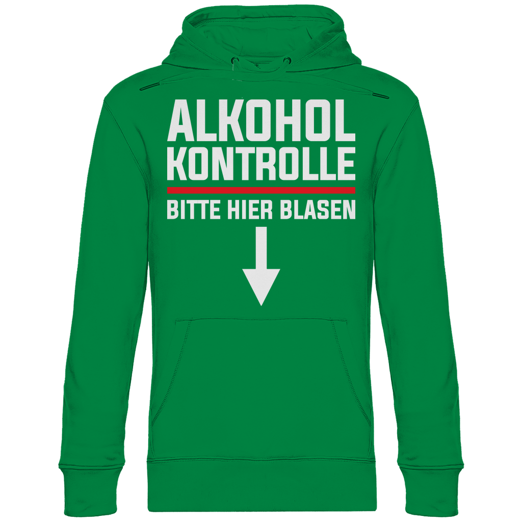 Alkohol Kontrolle bitte hier Blasen - Unisex Hoodie Kelly Green