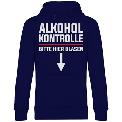 Alkohol Kontrolle bitte hier Blasen - Unisex Hoodie Navy Blue